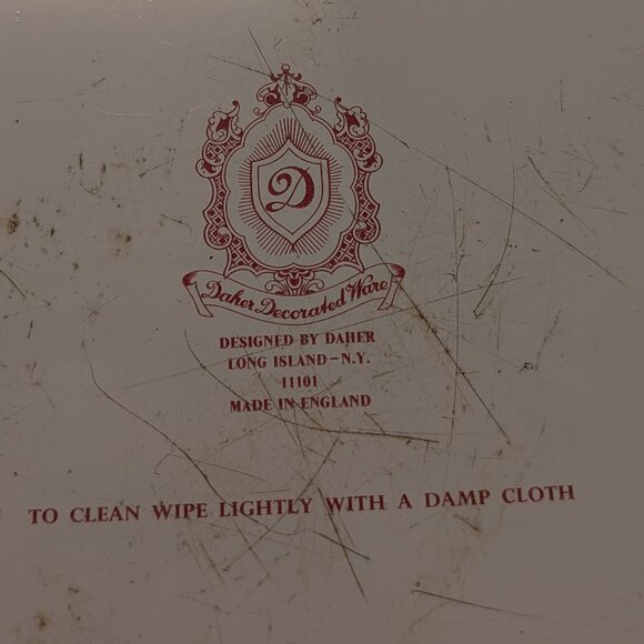 Vintage Daher NY Metal Serving Tray Tin Made in England 16 Inches Renaissance - Picture 5 of 6